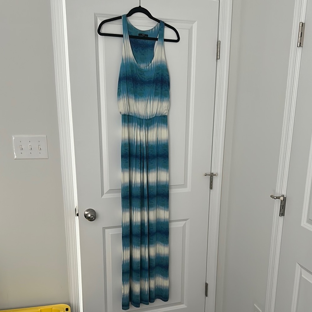 Tart Blue and White Maxi Dress
